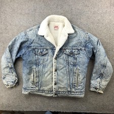 Vintage Levis Jacket Mens Large Blue Sherpa Lined Denim Trucker Made USA 80s
