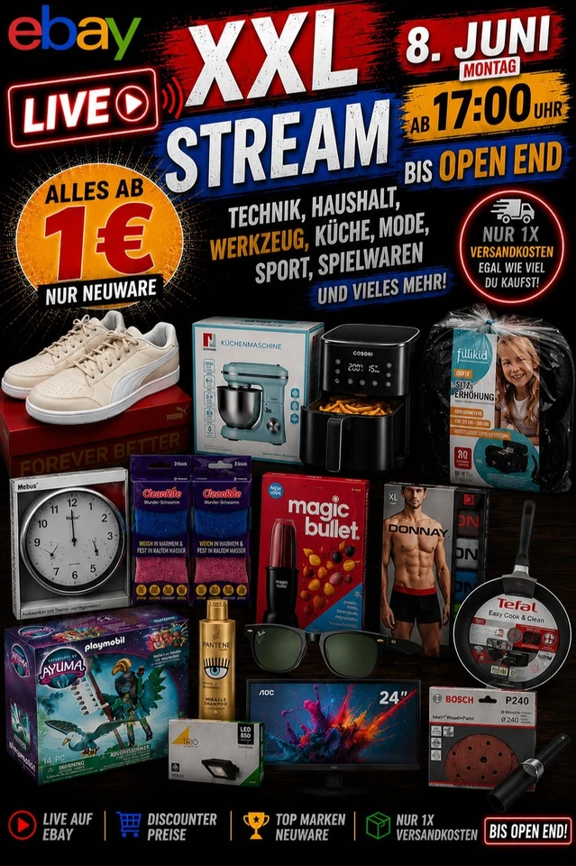 XXL Discounter Baumarkt Restposten Stream 17 Uhr - Open End Montag 8. Juni