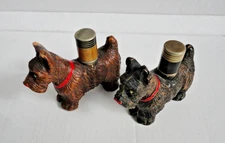C1955 STRIKALITE 2 Dog Table Lighter Scottish  Terrier.RARE