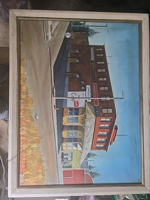Breath Taking Hand Painted Oil Painting Of A Clasic1960 Town By A Man Named Pete