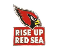 2018 Arizona Cardinals Pro Specialties Group NFL Rise Up Red Sea Logo Pin