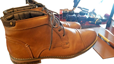 H&M Men's Brown Lace Up Ankle Boots Size 10 or EU Size 43.  Nice  Condition