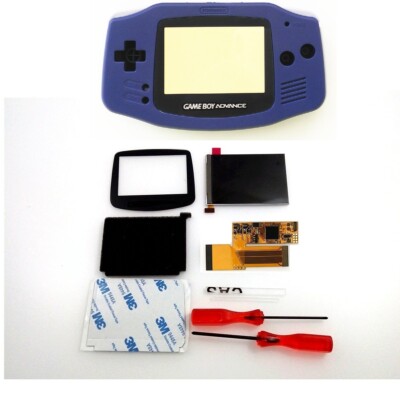 V2 IPS Backlight Backlit LCD For Game Boy Advance GBA and Pre-cut Shell Case