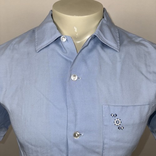 Camisa Clubman Vintage Rayón Años 50 60 Atomic Rockabilly Abotonada MCM Para Hombres Grande - Imagen 5 de 16
