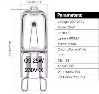 G9 Halogenlampen Kapsel 25 W Lampe natürliches weißes Licht UK VERKÄUFER