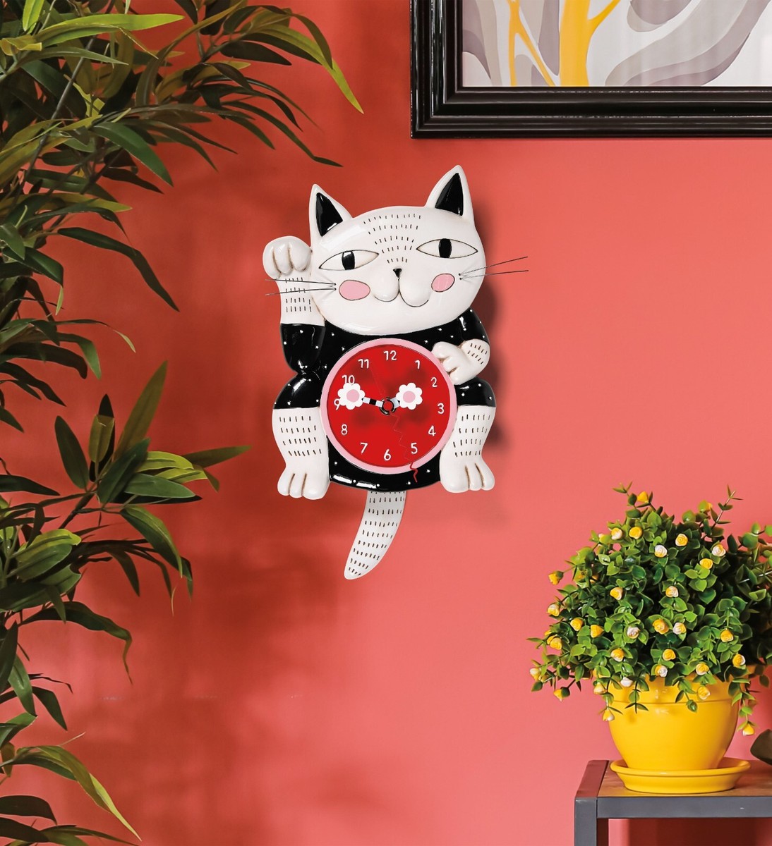 Pretty Kitty Clock　アレンデザイン壁掛け時計 Amazon.com: Enesco Allen Designs Pretty Kitty with Flowers
