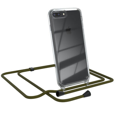Für Apple iPhone 8 Plus / 7 Plus Handyhülle Umhängen Kordel Tasche Kette Grün