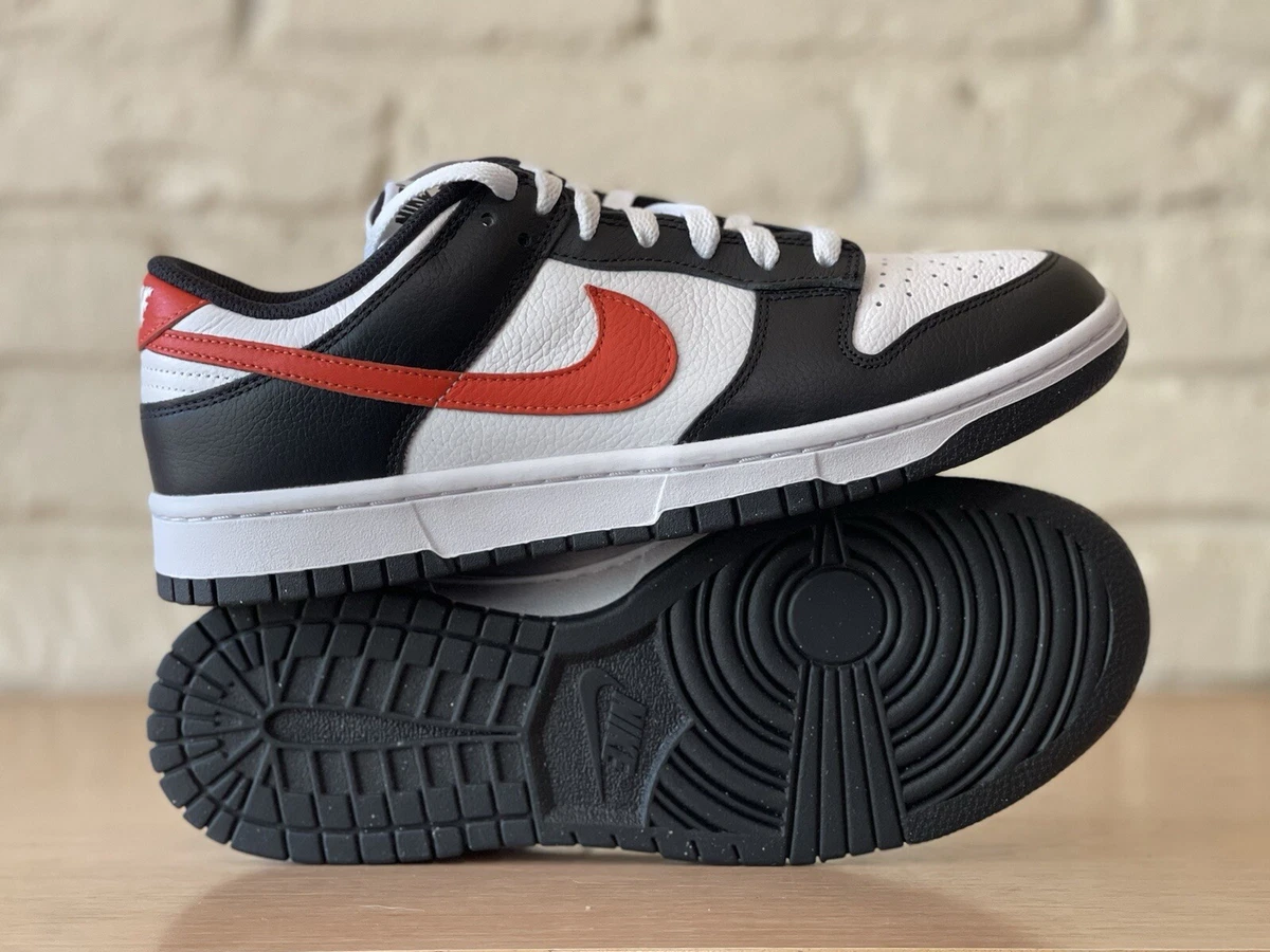 Nike Dunk Low Retro ID By You White Black Red Swoosh Men Size 9
