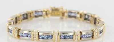 Dainty Bangle Bracelet 14k Yellow Gold Plated 5.40 Ct Round Simulated Tanzanite