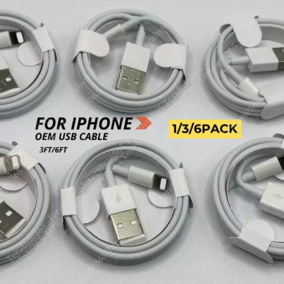 Bulk Lot 1/3/6X USB Fast Charger Cable For iPhone 14 13 11 12 8 6 Charging Cord