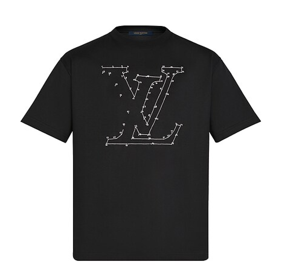 Louis Vuitton LV Stitch Print Embroidery Black White Logo Short