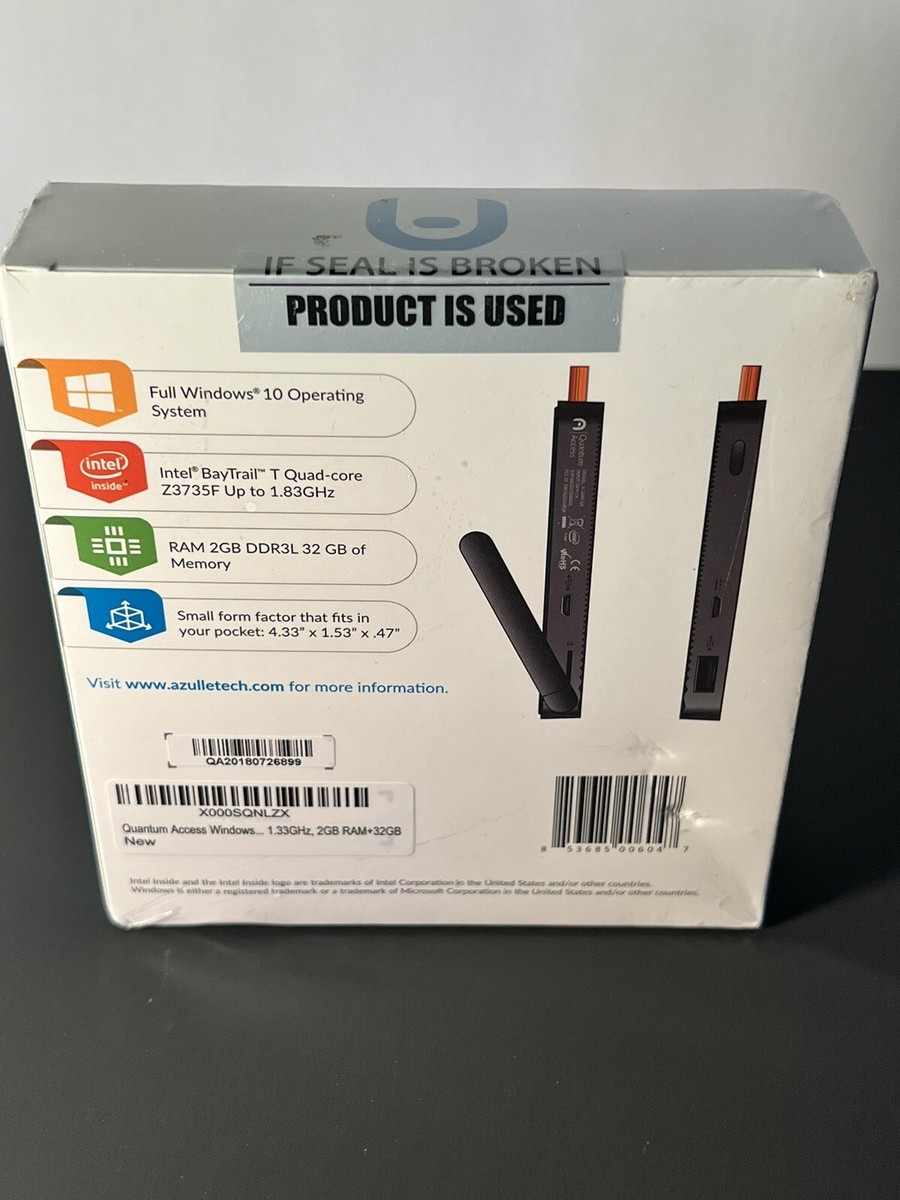 Azulle Quantum Access Fanless Windows10 Mini PC Stick *New