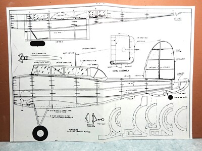 BLACKBURN FLEET FIGHTER BALSA FREE FLIGHT MODEL AIRPLANE PLANS 25'' WINGSPAN