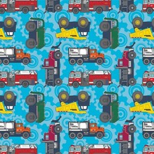 Tonka Collection Trucks Blue Premium Quality 100 Cotton Fabric by The Yard