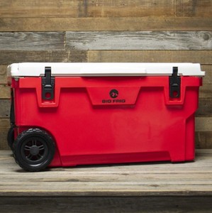 white cooler on wheels