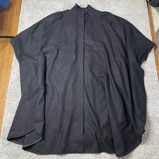 Tyroler Loden Wool Cape Coat Button Front Pockets Lagenlook Austria 42