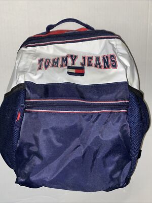 Tommy Hilfiger Tommy Jeans Backpack Navy Tommy Jeans denim backpack in mid-wash blue | ASOS main image 2