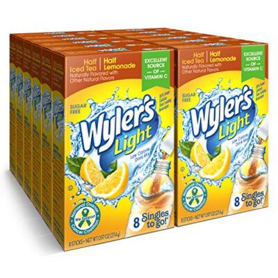 Singles To Go Powder Packets, Water Drink Mix, Half Iced Tea/Half Lemonade, 9...