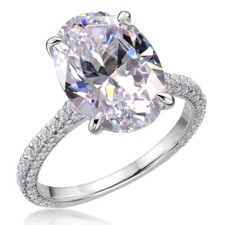 5ct Oval Cut Engagement Ring for Women Shiny Cubic Zirconia 925 Sterling Silver