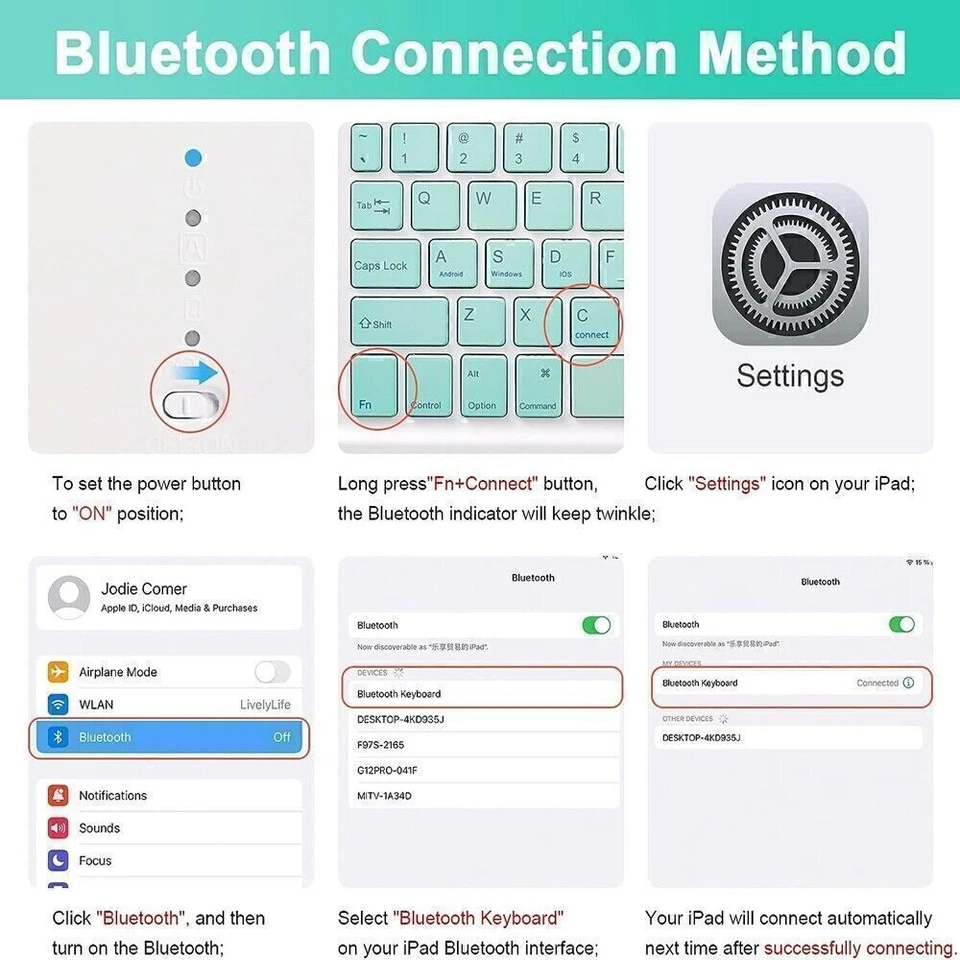 Touchpad Keyboard Case with Mouse For Samsung Galaxy Tab A9+ A8 S9 S8 S7 S6 Lite - Image 4 of 4
