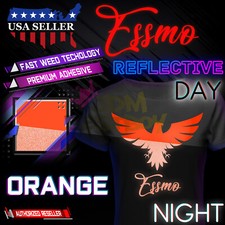 Orange Reflective Heat Transfer Vinyl HTV T-Shirt 20" Wide Iron Heat Press RT05