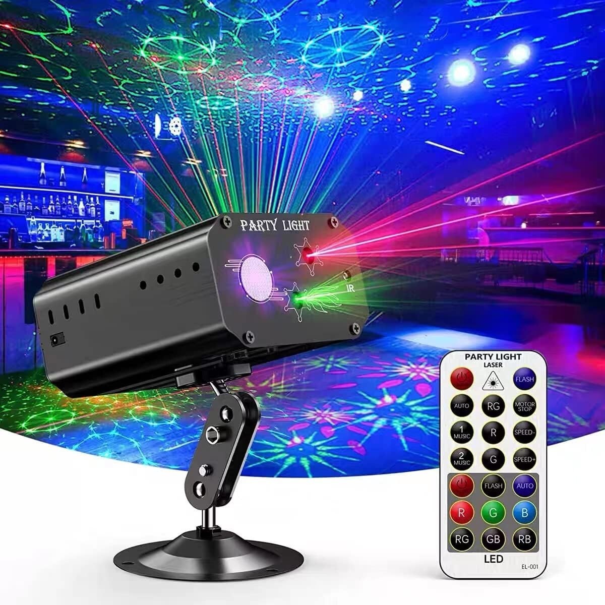 Dynamic Remote-Controlled Disco Lights Projector – Ideal for Celebrations