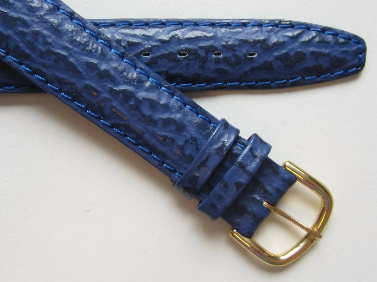 Blue shark print 16 MM leather watch band strap eBay