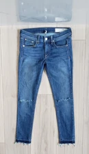 Rag Bone Jeans Womens 26 Capri Mid Rise Fray Hem Lily Dale Made in USA Denim