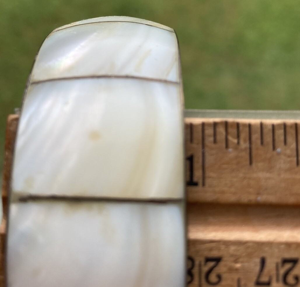 Vintage Lot Bracelet Shell inlay Stackable Bangle… - image 9