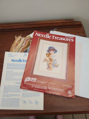 Needle Treasures Jimmy Stitchery Kit Jan Hagara Boy Bear Top 10'' x 14'' teddy bea