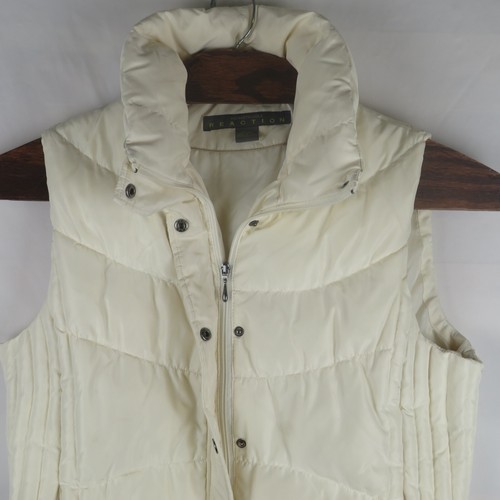 Kenneth Cole Reaction Womens Down Puffer Vest Jacket Full Zip Sz 2XL Ivory White - Picture 3 of 5