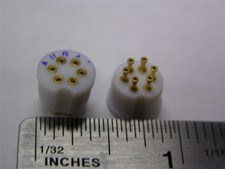 5 Augat Mil-Spec 8060 Series 6P Press Fit Teflon Transistor Sockets