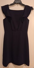 Ann Taylor LOFT Flutter Sleeve Fully Lined Black Dress Women's Size 2