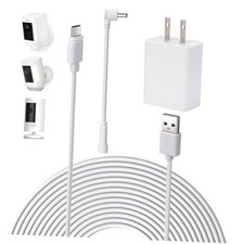26ft Power Cord and Adapter for Ring Spotlight Cam Pro/Plus Battery ,Stick Up