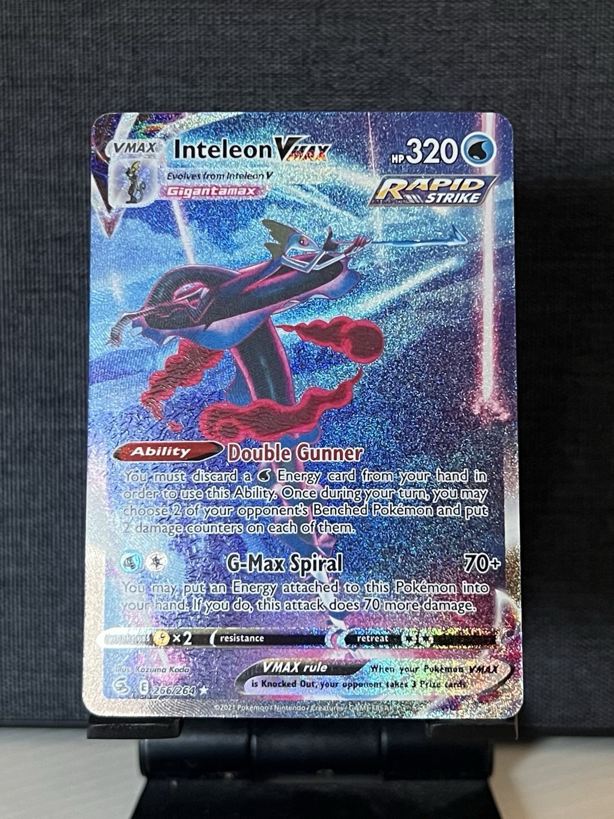 Inteleon VMAX (Alternate Art Secret) 266/264 Swsh08: Fusion Strike Holo NM