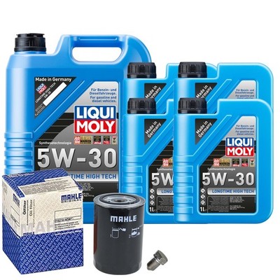Motoröl 5W30 LIQUI MOLY Longtime High Tech 9L+MAHLE Ölfilter+Ölablassschraube