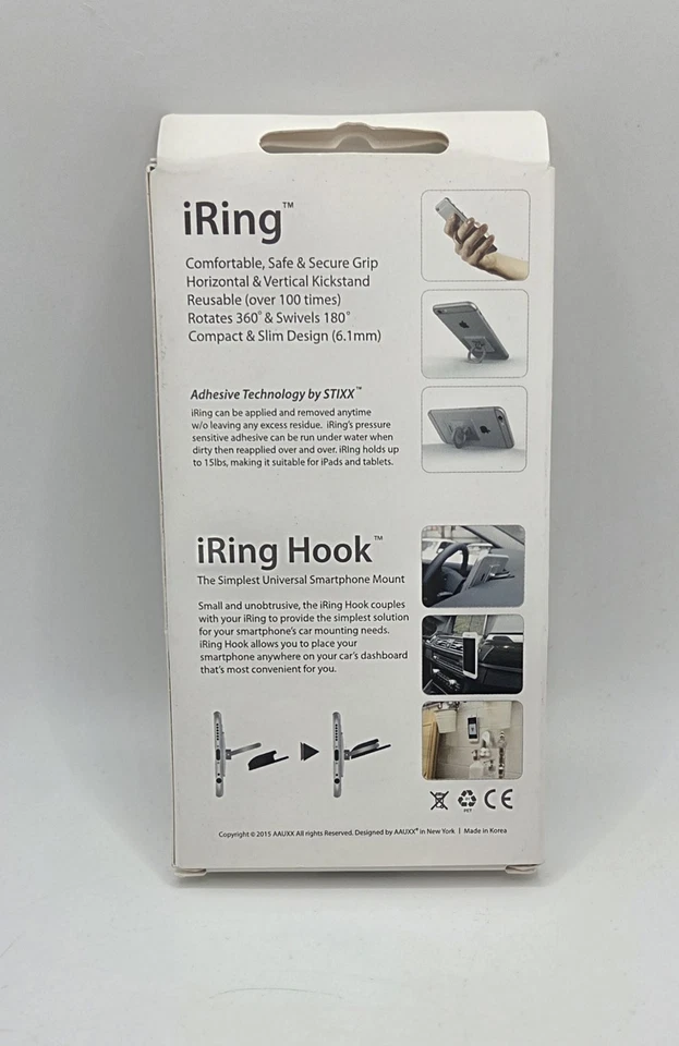 Empuñadura/soporte de montaje premium AAUXX iRing genuino y soporte, negro mate NUEVO Foto 2 de 2