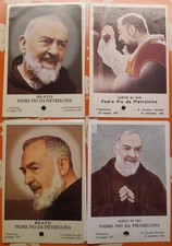 ■PADRE PIO lotto di 4 Santino RELIQUIA Relic THE SERVANT OF GOD Holy Card RELIC●