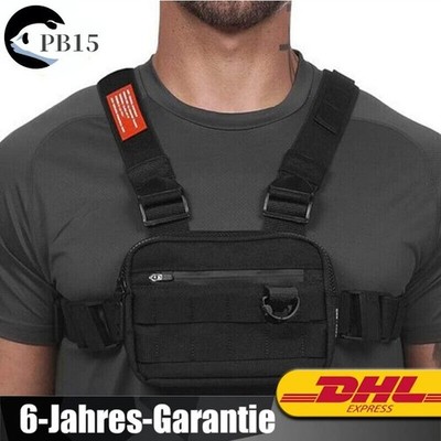 Chest Bag Harness Taschen Pack für Outdoor Sport Trainning Fitness Schwarz DE