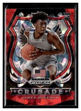 2020 Panini Prizm Draft Picks Collegiate #82 James Wiseman Red Ice Memphis