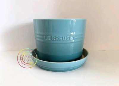 Le Creuset Herb Planter with Tray  Caribbean Blue 5'' 14cm - NIB! DISCONTINUED 