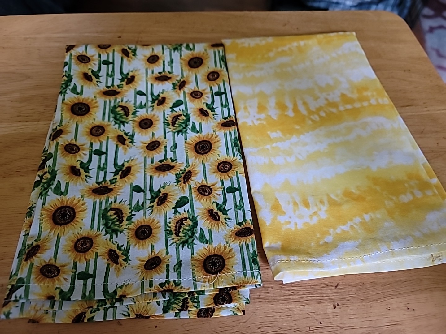 S Sunflower And  Yellow Tye Dye Kitchen Towels
