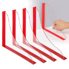 4-Pack Clear Acrylic Shower Splash Guards   Self-Adhesive Waterproof Corner G...