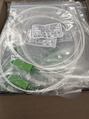 50 2M SC APC Simplex Single Mode Fiber Optic  Patch Cable Pigtail Cord