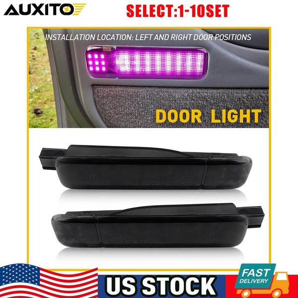 Smoked Housing Purple LED Door Lights For Chevy Silverado 1500 2500 HD 99 2-20X