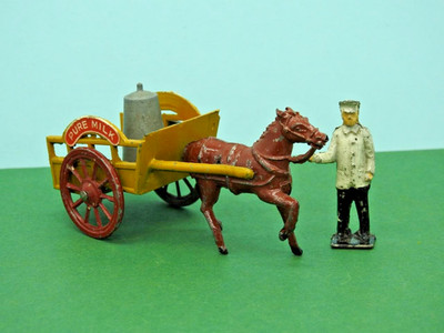 CHARBENS Vintage 1930er Blei Bauernmilchwagen-Set Mit Milckman & Kanne