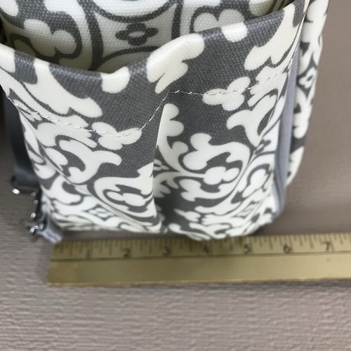 Petunia Pickle Bottom Boxy Backpack Breakfast in Berkshire Diaper Bag Gray White - Picture 15 of 18