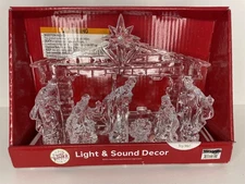 New Winter Wonder Lane Christmas LED Light Up Nativity Scene Musical D11
