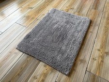 Charcoal Cotton Reversible Bathroom Rug Soft Plush Thick Bath Mat 17x24 Inch