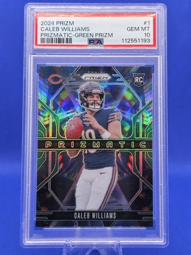 2024 Panini Prizm Prizmatic Green Prizm Rookie Caleb Williams Bears PSA 10 #1